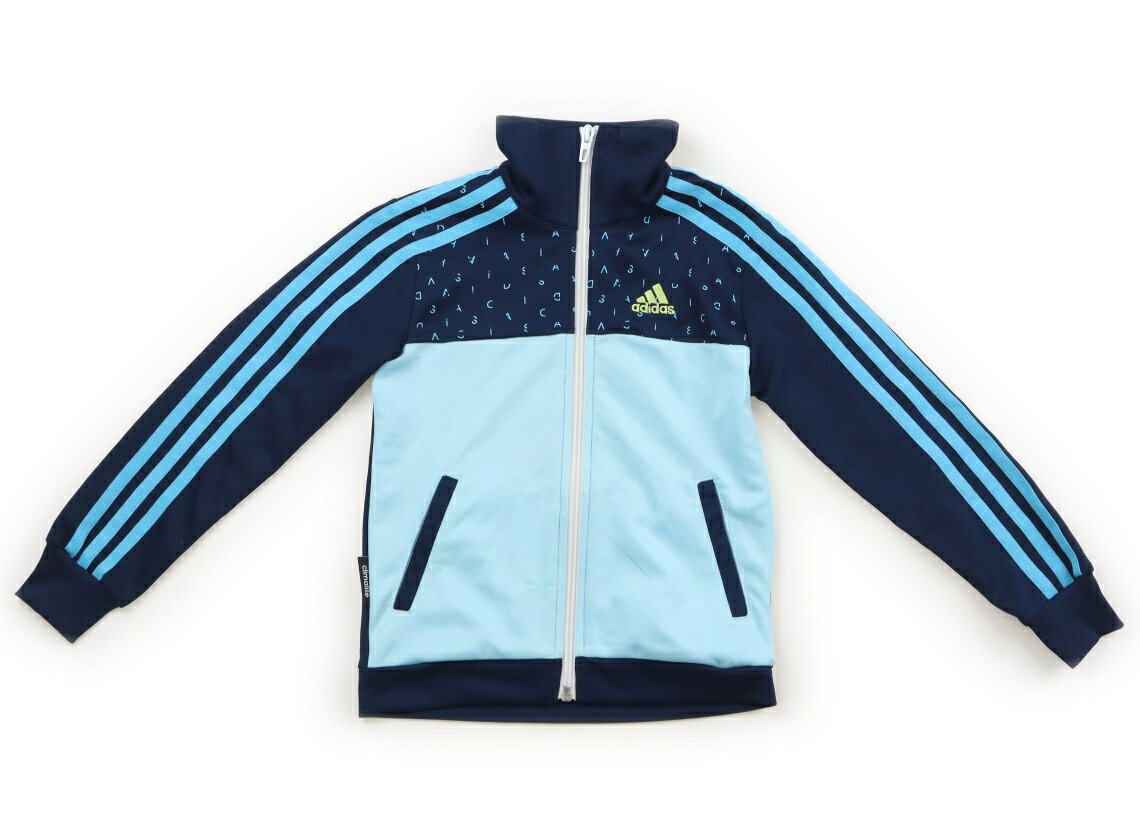 アディダス Adidas ジップアップトレーナー 100 男の子 青　ブルー　ブランドロゴ 子供服 ベビー服 キッズ アウトレット ユーズド 【中古】キッズ・ベビー・マタニティ