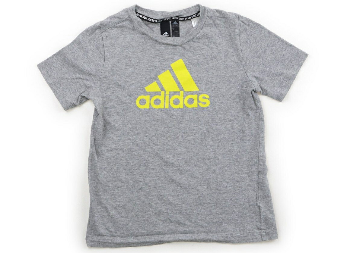 アディダス Adidas Tシャツ・カットソー 140 男の子 グレーイエロー 子供服 ベビー服 キッズ アウトレット ユーズド 【中古】キッズ・ベビー・マタニティ