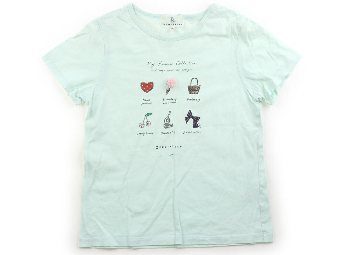 組曲 Kumikyoku Tシャツ・カットソー 150 女の子 ライトグリーン・プリント 子供服 ベビー服 キッズ アウトレット ユーズド 【中古】キッズ・ベビー・マタニティ