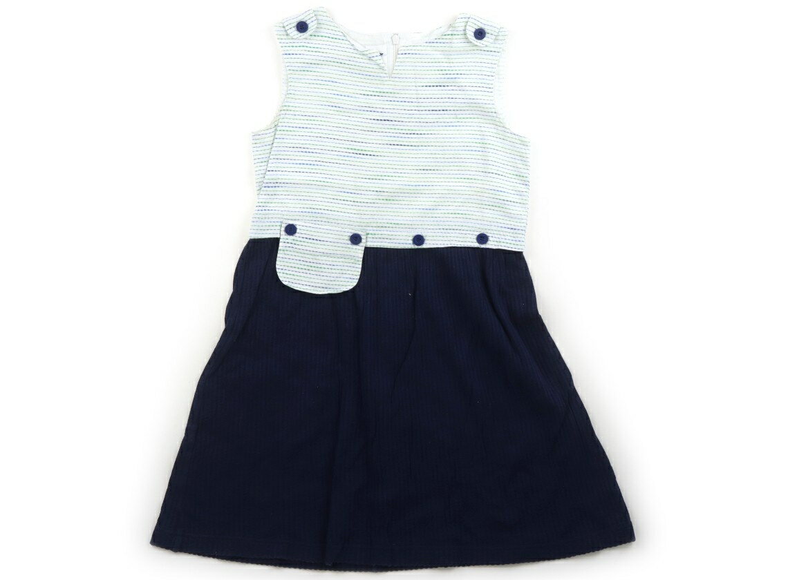 ファミリア familiar ワンピース 120 女の子 ホワイト・ネイビー・グリーン 子供服 ベビー服 キッズ アウトレット ユーズド 【中古】キッズ・ベビー・マタニティ