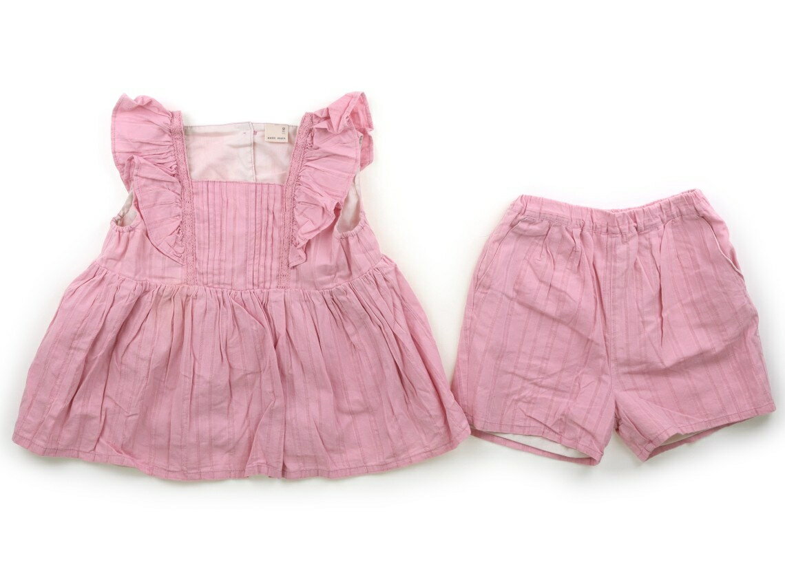 Top & Bottom Sets - プティマイン petit main 上下セット 110 女の子 ピンク・ストライプ 子供服 ベビー服 キッズ アウトレット ユーズド 【中古】キッズ・ベビー・マタニティ