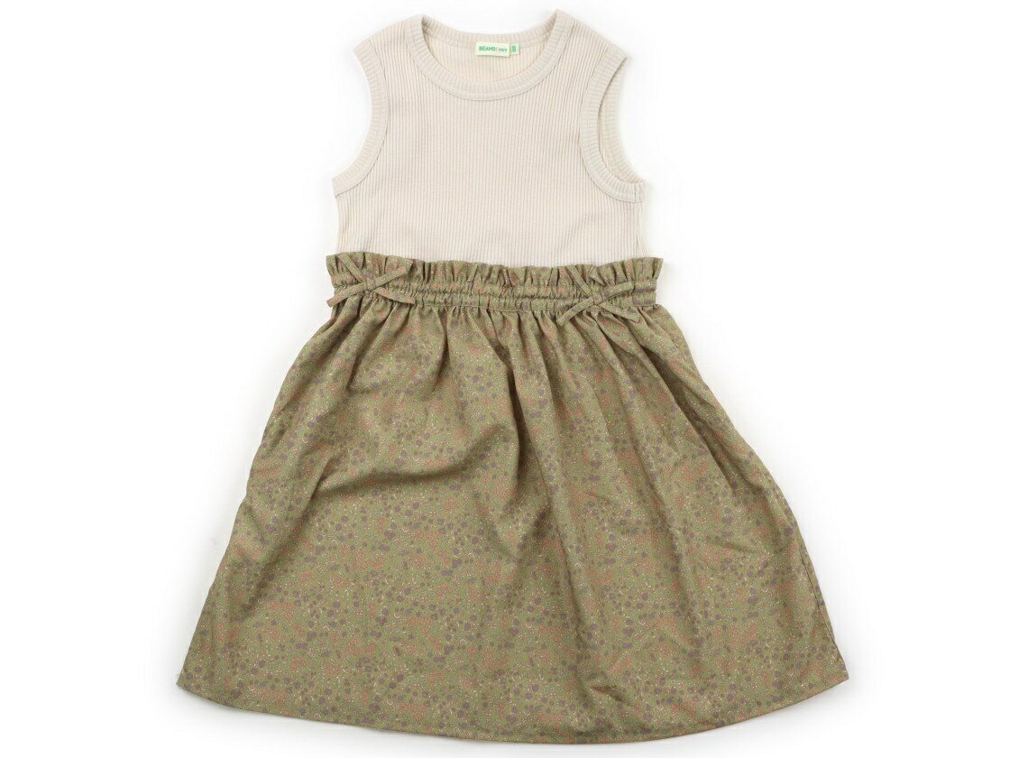 ビームス BEAMS ワンピース 120 女の子 ベージュ・カーキ・小花柄 子供服 ベビー服 キッズ アウトレット ユーズド 【中古】キッズ・ベビー・マタニティ