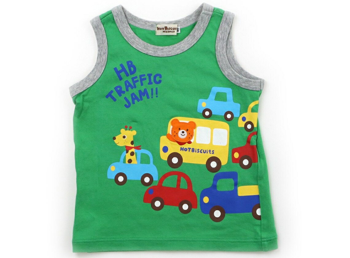Hot Biscuits Tank Top/Camisole, Size 80, Boys, Green, Gray, Car/Animal Design, Children's Clothing, Baby Clothing, Kids, Outlet, Used [Pre-owned] Kids, Baby, Maternity