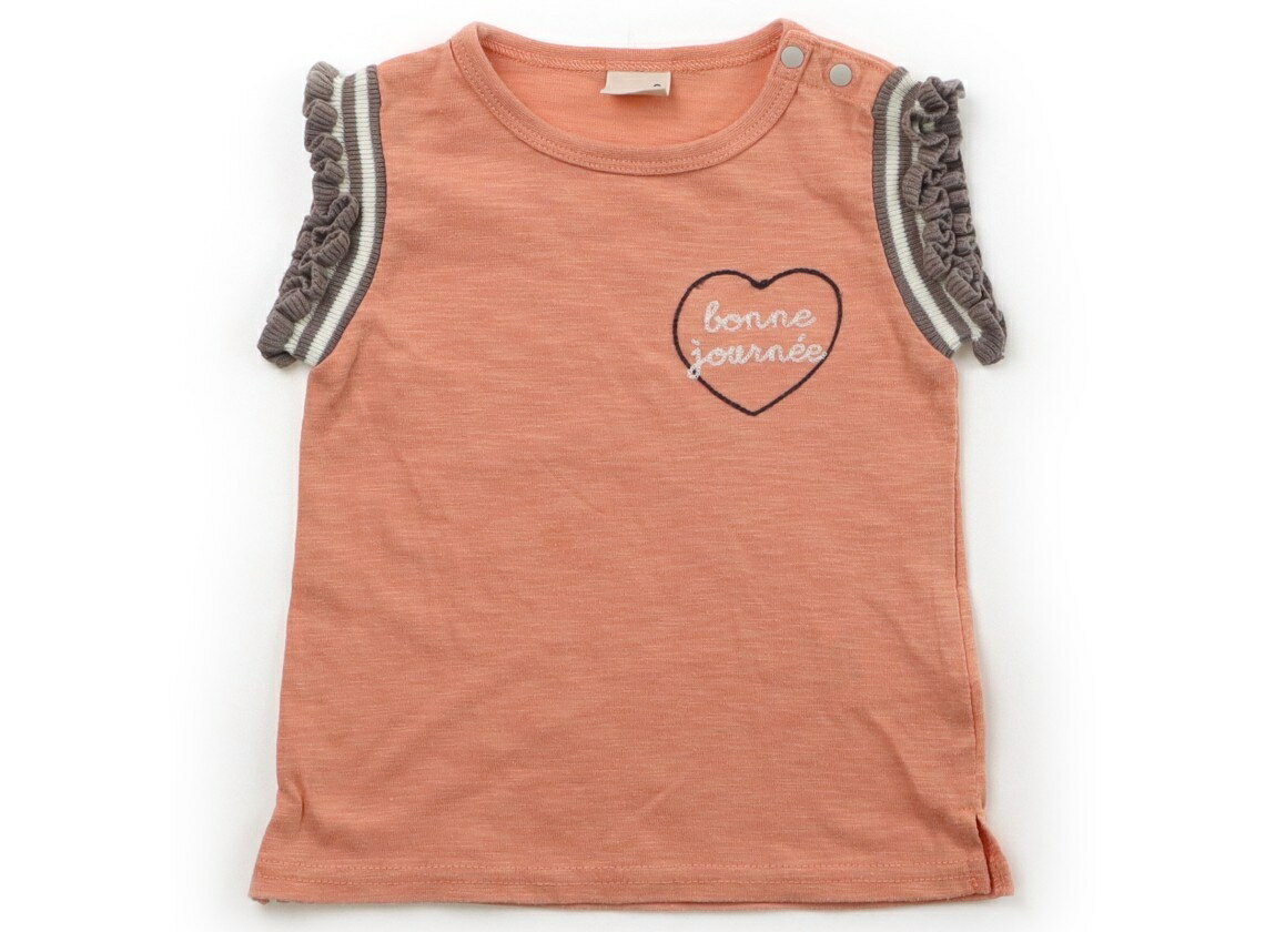 Rakuten - プティマイン petit main Tシャツ・カットソー 90 女の子 サーモンピンク・ニットリブ 子供服 ベビー服 キッズ アウトレット ユーズド 【中古】キッズ・ベビー・マタニティ