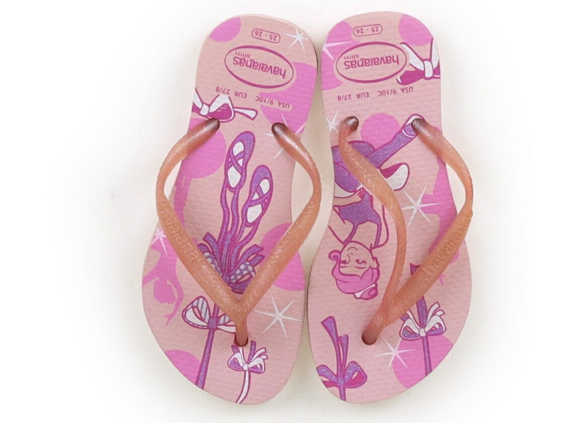 ハワイアナス havaianas サンダル 靴15cm〜 女の子 ピンクネイビー花柄 子供服 ベ...