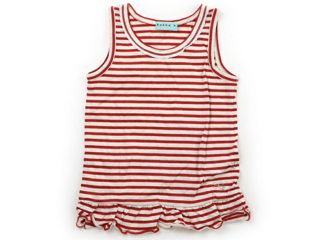 HAKKA Tank Top/Camisole, Size 110, Girls, Red/Ecru/Striped, Children's Clothing, Baby Clothes, Kids, Outlet, Used [Pre-owned] Kids, Baby, Maternity