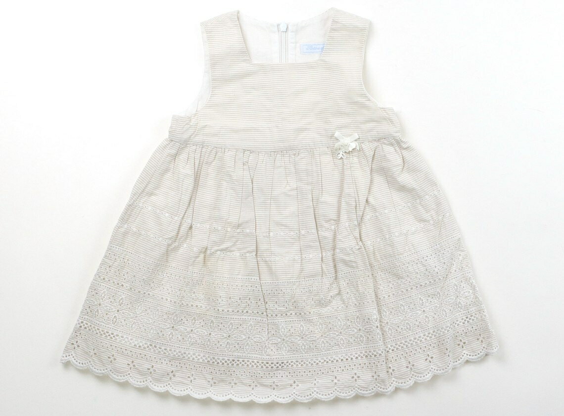Dresses - タルティーヌエショコラ Tartine et Chocolat ワンピース 90 女の子 ベージュ、ボーダー、レース 子供服 ベビー服 キッズ アウトレット ユーズド 【中古】キッズ・ベビー・マタニティ