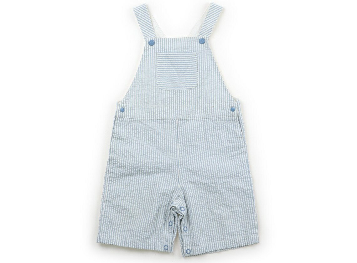 プチバトー PETIT BATEAU ベビーオーバーオール 80 女の子 水色、白 子供服 ベビー...