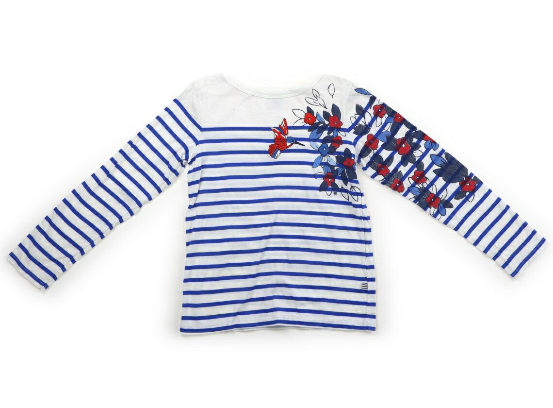 プチバトー PETIT BATEAU Tシャツ・カットソー 120 女の子 ボーダ　青 子供服 ベビー服 キッズ アウトレット ユーズド 【中古】キッズ・ベビー・マタニティ