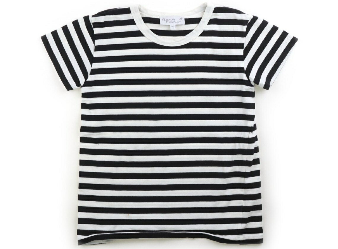 アニエスベー agnes.b Tシャツ・カットソー 130 女の子 ボーダー、白黒 子供服 ベビー服 キッズ アウトレット ユーズド 【中古】キッズ・ベビー・マタニティ