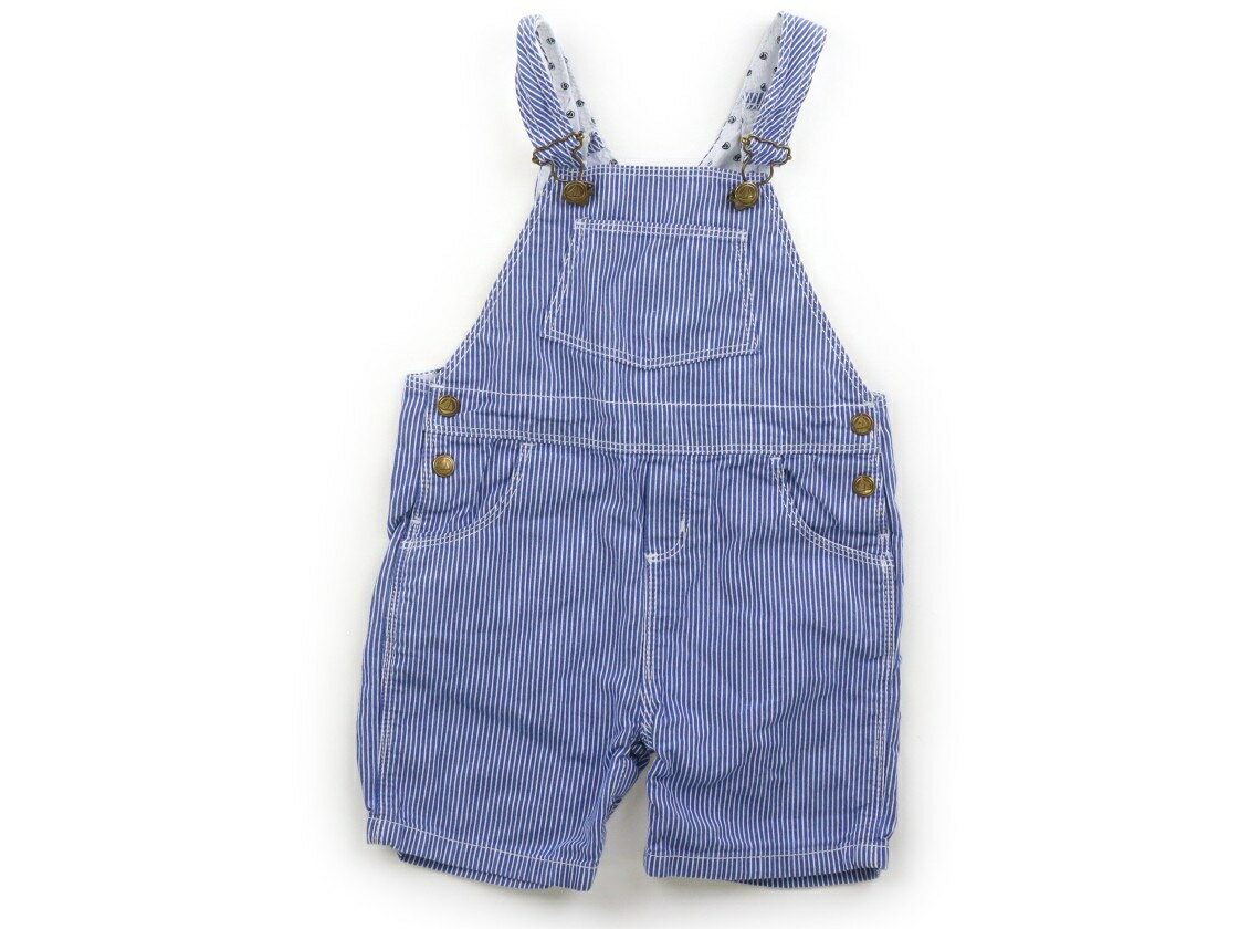 プチバトー PETIT BATEAU ベビーオーバーオール 80 男の子 紺・白・ストライプ 子供服 ベビー服 キッズ アウトレット ユーズド 【中古】キッズ・ベビー・マタニティ