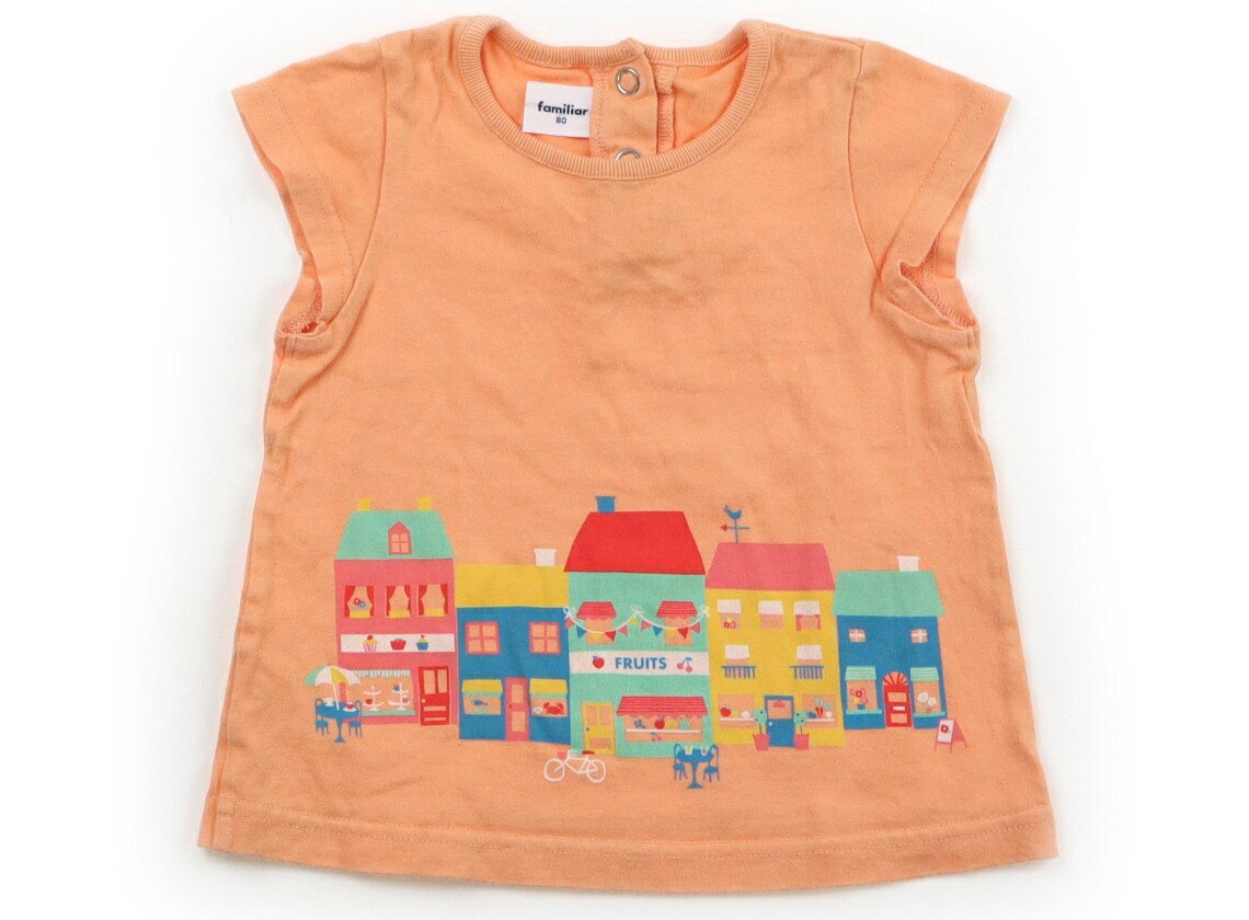 ファミリア familiar Tシャツ・カットソー 80 女の子 オレンジ 子供服 ベビー服 キッズ アウトレット ユーズド 【中古】キッズ・ベビー・マタニティ