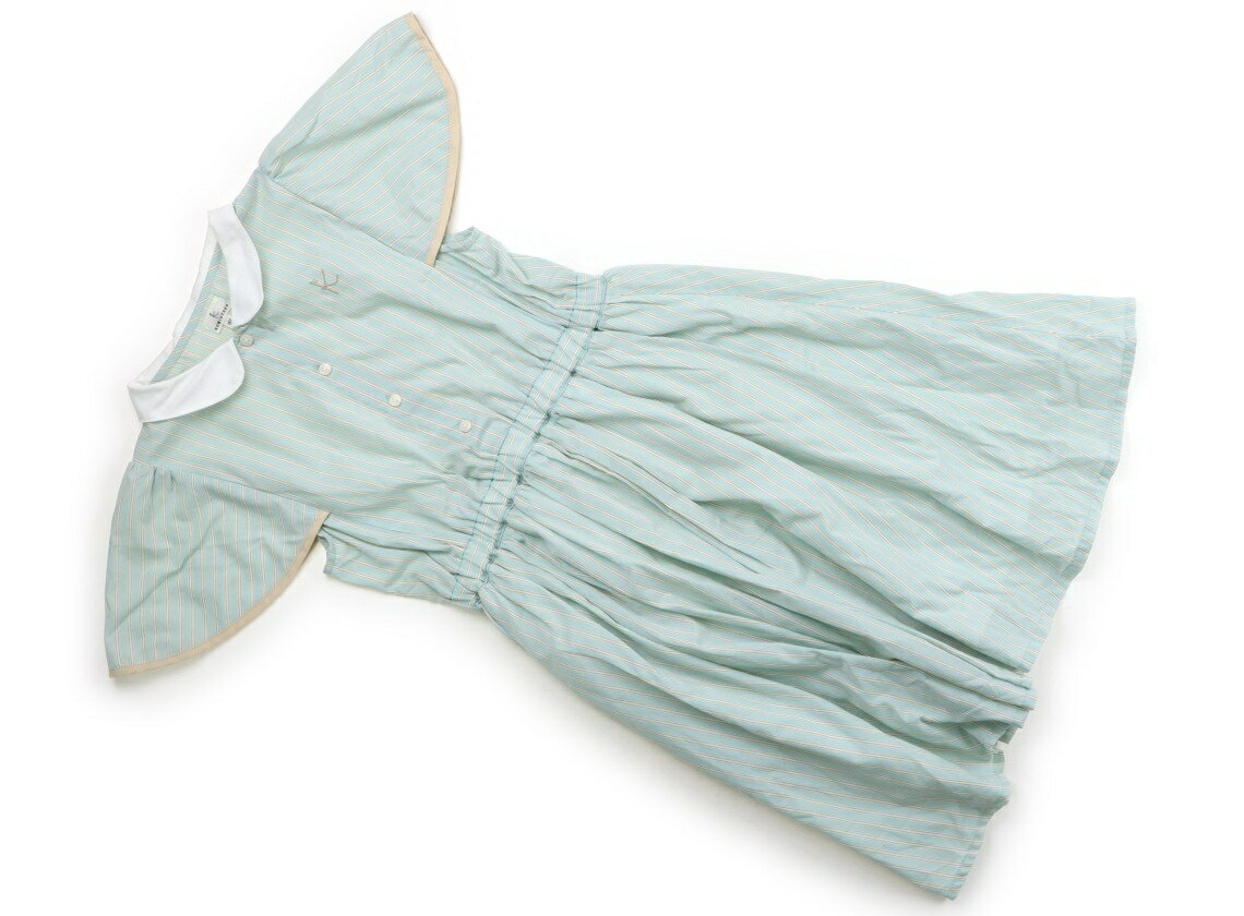 組曲 Kumikyoku ワンピース 150 女の子 パステルグリーン・ベージュストライプ 子供服 ベビー服 キッズ アウトレット ユーズド 【中古】キッズ・ベビー・マタニティ