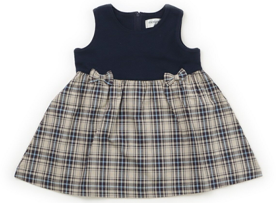 Jumpers - むーのんのん moononnon ジャンパースカート 80 女の子 紺、ベージュ 子供服 ベビー服 キッズ アウトレット ユーズド 【中古】キッズ・ベビー・マタニティ