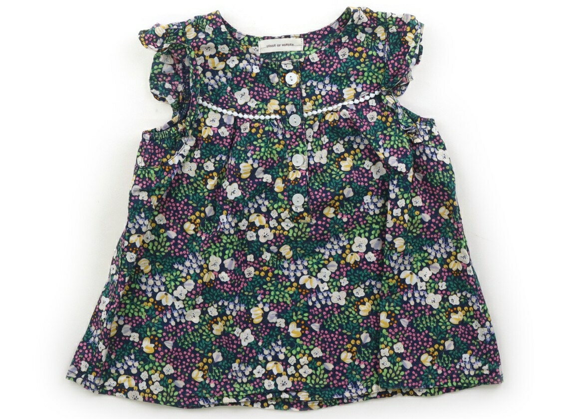 センスオブワンダー Sense of Wonder ワンピース 80 女の子 ネイビー・カラフルボタニカル柄 子供服 ベビー服 キッズ アウトレット ユーズド 【中古】キッズ・ベビー・マタニティ