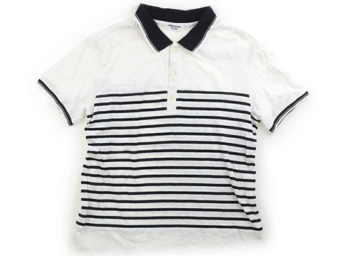 コムサフィユ COMME CA FILLE ポロシャツ 150 男の子 ブラックボーダー 子供服 ベビー服 キッズ アウトレット ユーズド 【中古】キッズ・ベビー・マタニティ