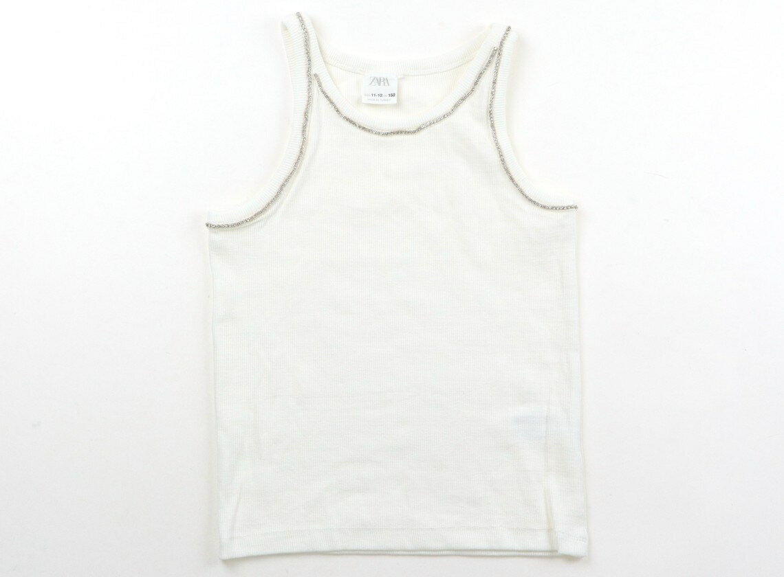 자라 ZARA 탱크 탑 캐미솔 150 여자 오프 화이트 라인석 아동복 아기 옷 키즈 아울렛 유즈드 [중고] 키즈 아기 출산