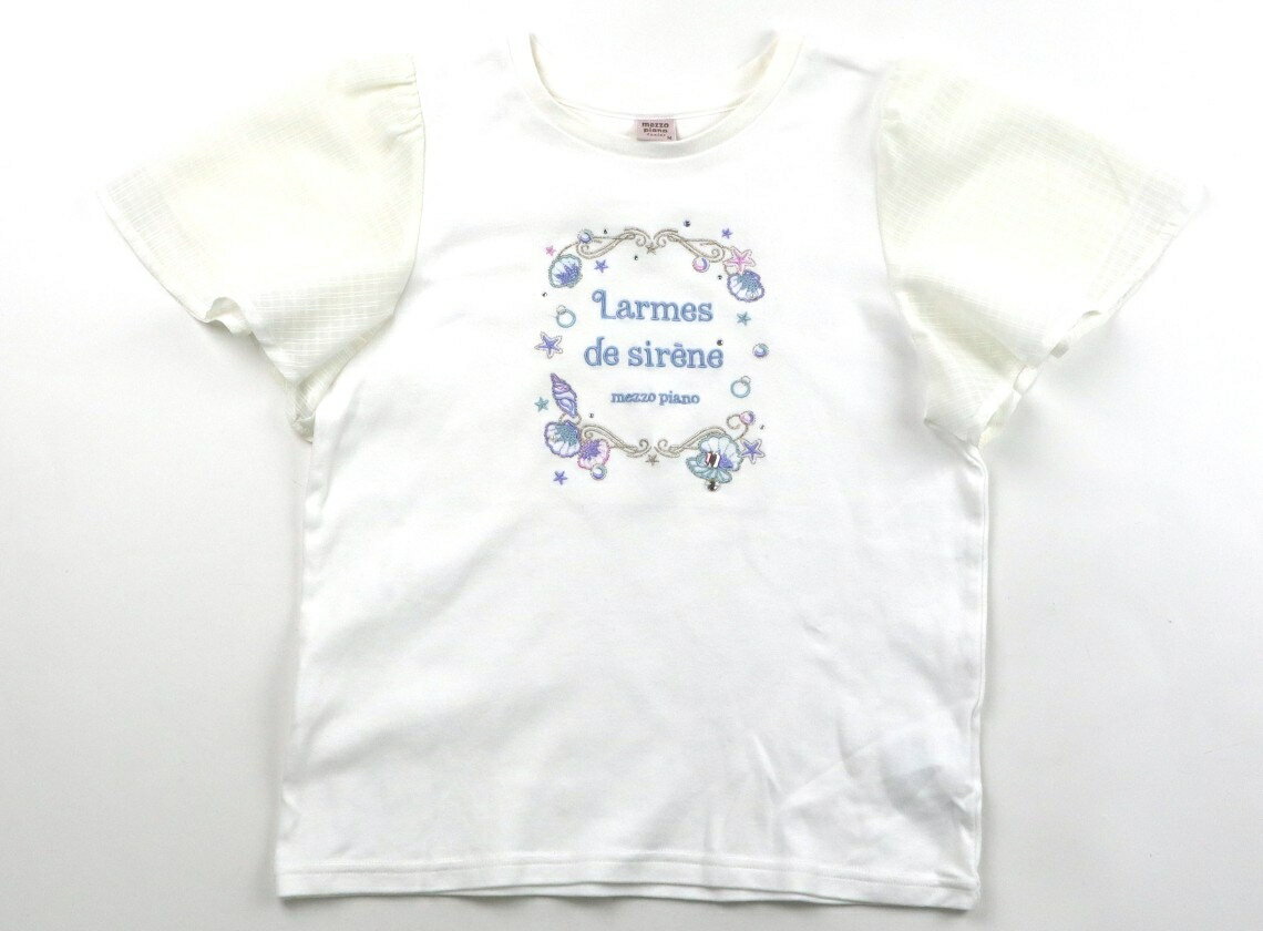 Rakuten - メゾピアノ mezzo piano Tシャツ・カットソー 150 女の子 白、水色 子供服 ベビー服 キッズ アウトレット ユーズド 【中古】キッズ・ベビー・マタニティ