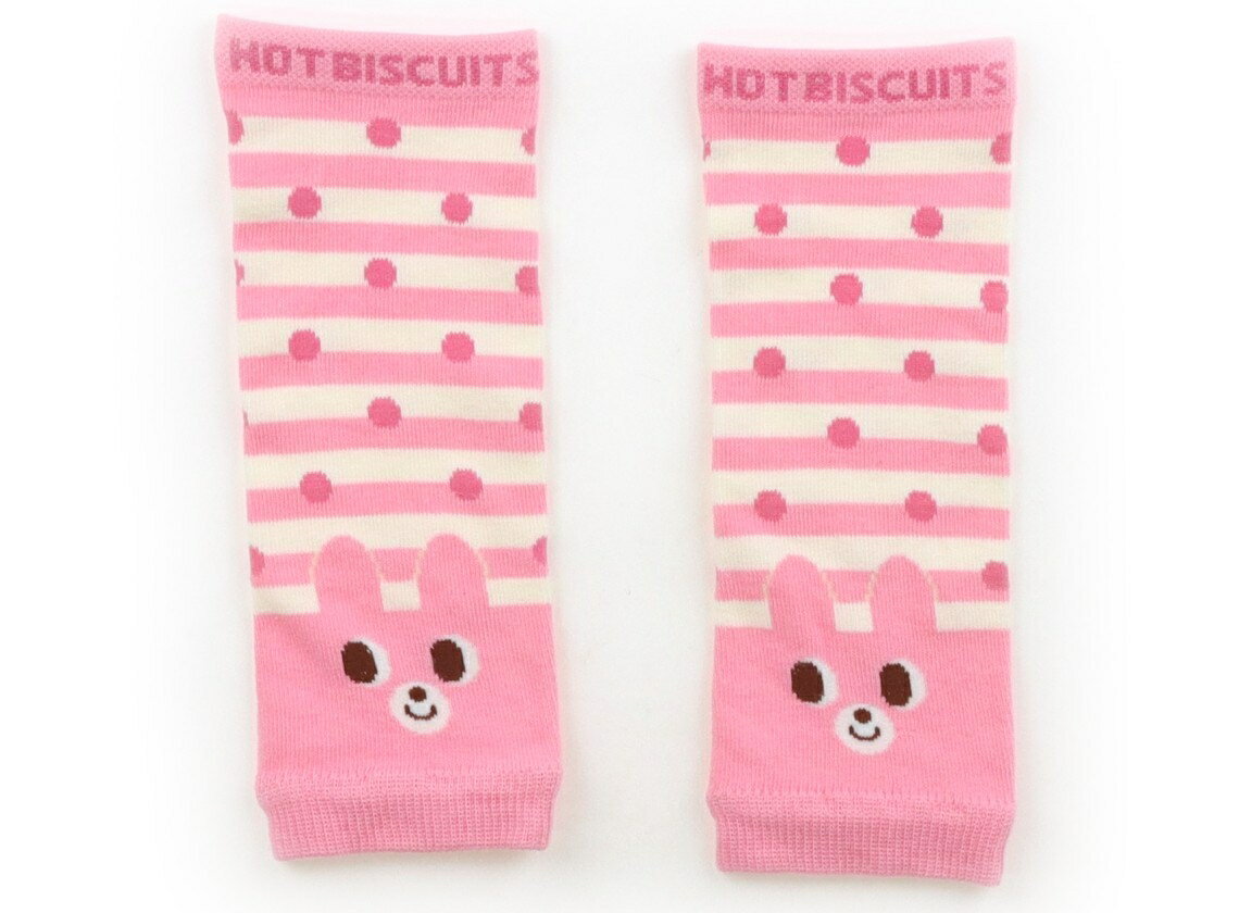 Leg Warmer - ホットビスケッツ Hot Biscuits レッグウォーマー キッズ用品 女の子 ピンク、白ボーダー、ウサギ 子供服 ベビー服 キッズ アウトレット ユーズド 【中古】キッズ・ベビー・マタニティ