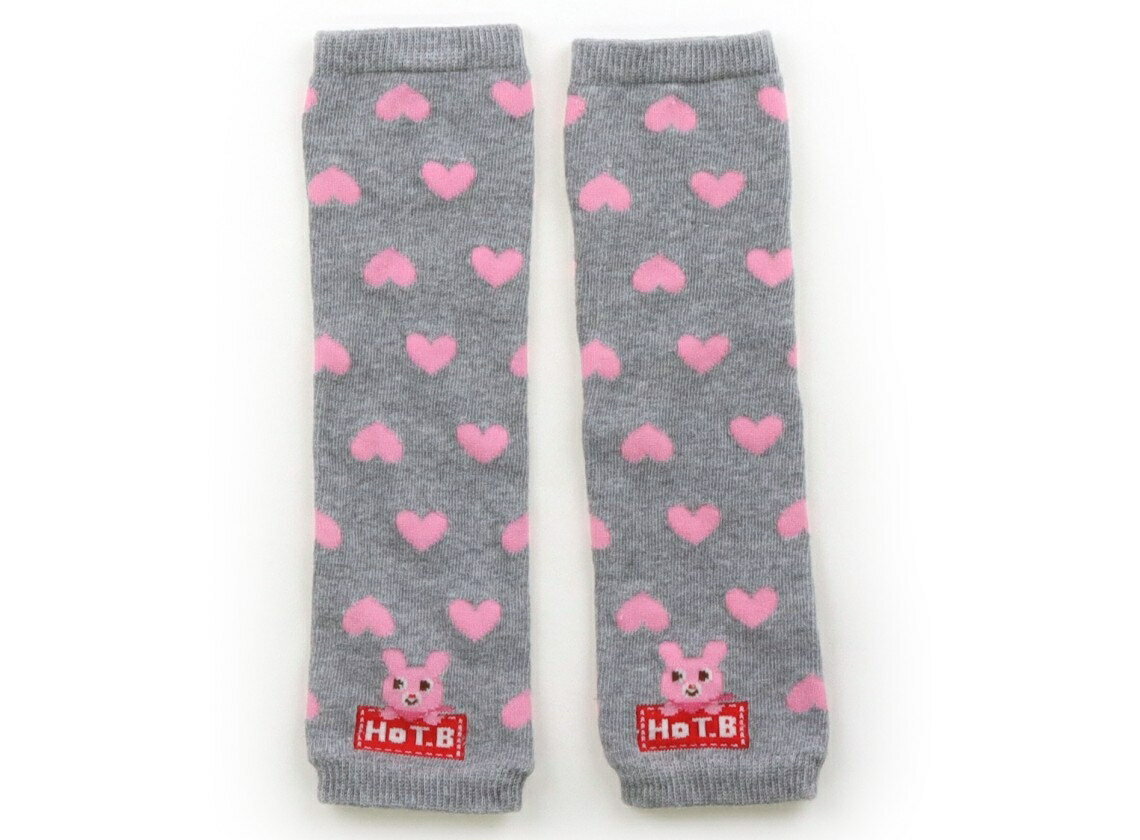 Leg Warmer - ホットビスケッツ Hot Biscuits レッグウォーマー ベビー用品 女の子 グレー、ピンクハート柄 子供服 ベビー服 キッズ アウトレット ユーズド 【中古】キッズ・ベビー・マタニティ