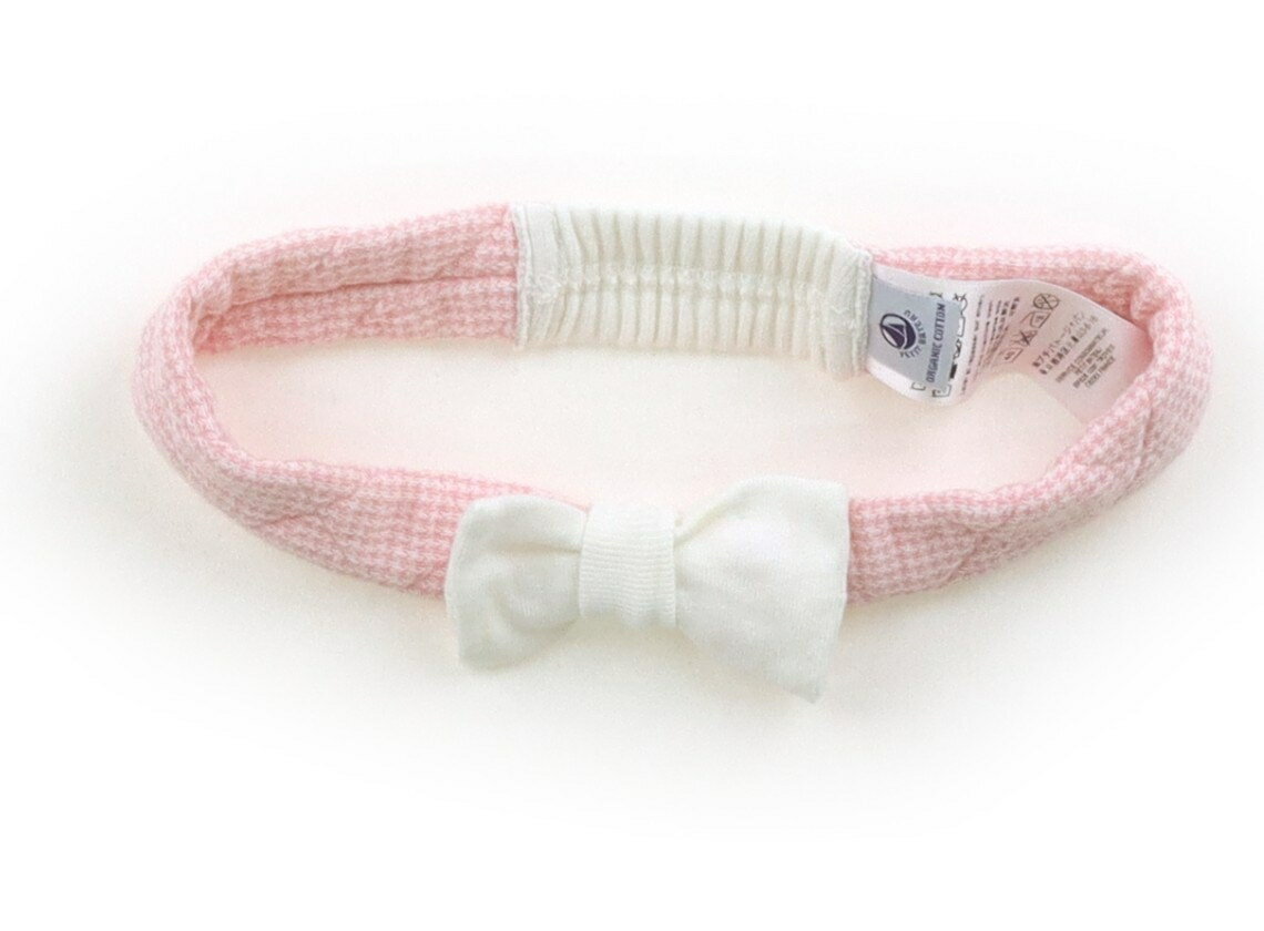 プチバトー PETIT BATEAU ヘアアクセサリー ベビー用品 女の子 ピンク、白リボン ...