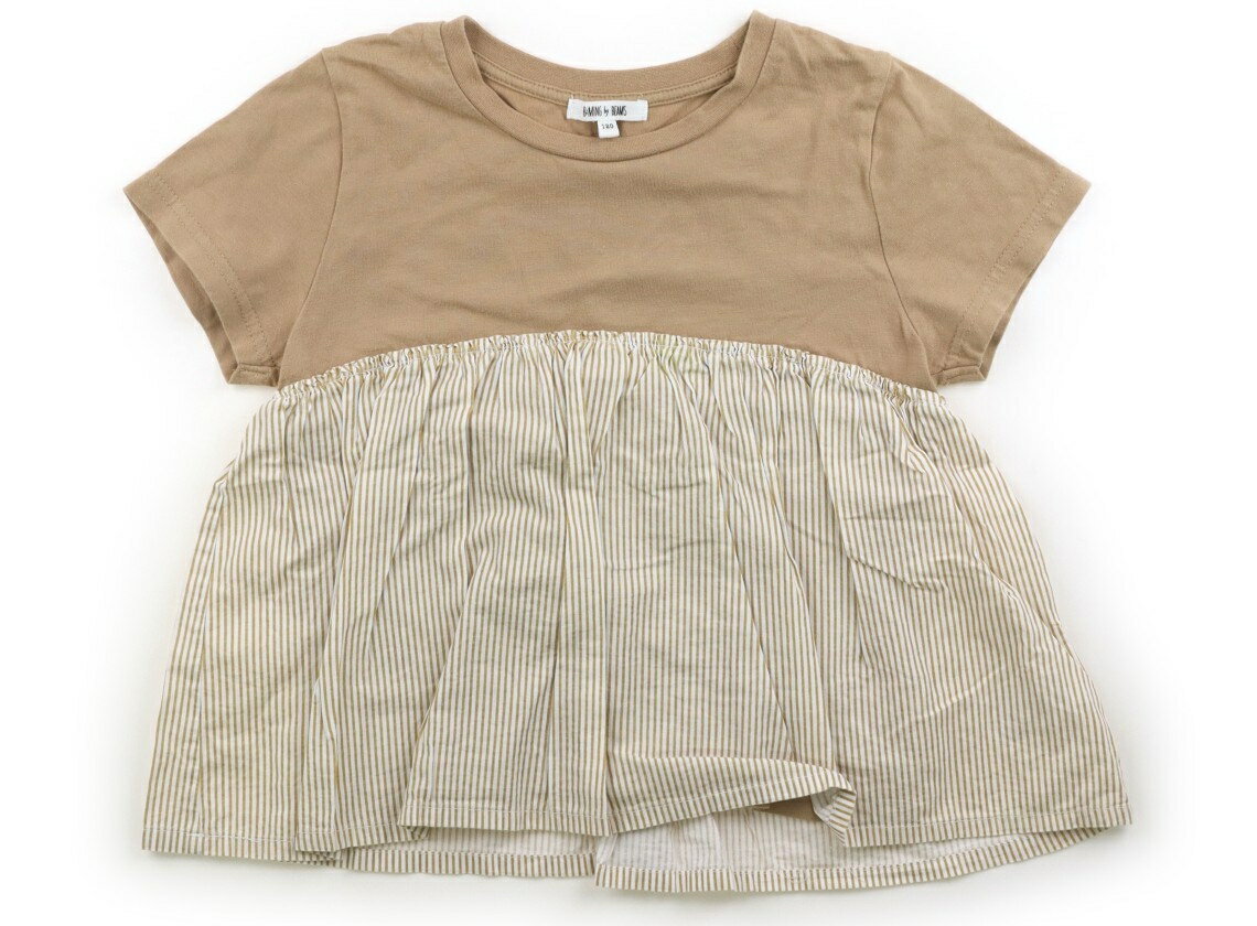 ビーミングバイビームス B:MING by BEAMS Tシャツ・カットソー 120 女の子 茶色、ストライプ柄 子供服 ベビー服 キッズ アウトレット ユーズド 【中古】キッズ・ベビー・マタニティ