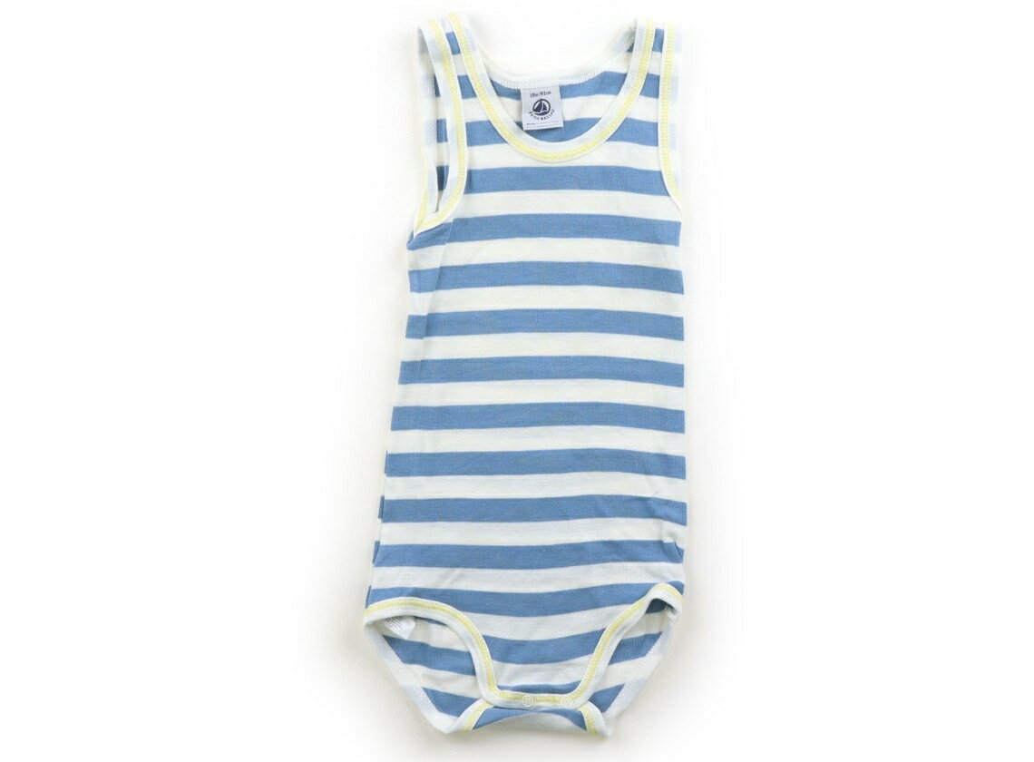 プチバトー PETIT BATEAU ロンパース 80 男の子 水色、白、黄色 子供服 ベビー服 キッズ アウトレット ユーズド 【中古】キッズ・ベビー・マタニティ