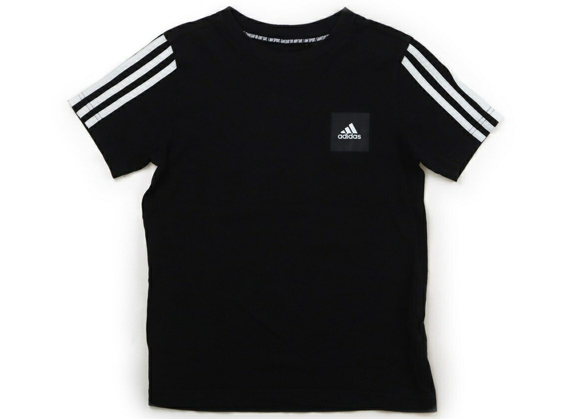 アディダス Adidas Tシャツ・カットソー 150 女の子 ブラック・袖ライン 子供服 ベビー服 キッズ アウトレット ユーズド 【中古】キッズ・ベビー・マタニティ