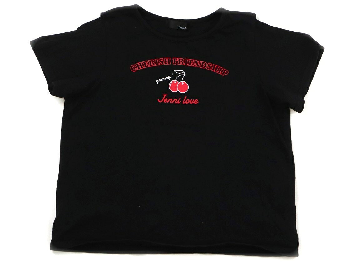 ジェニィ JENNI Tシャツ・カットソー 140 女の子 ブラック・レッドロゴ 子供服 ベビー服 キッズ アウトレット ユーズド キッズ・ベビー・マタニティ