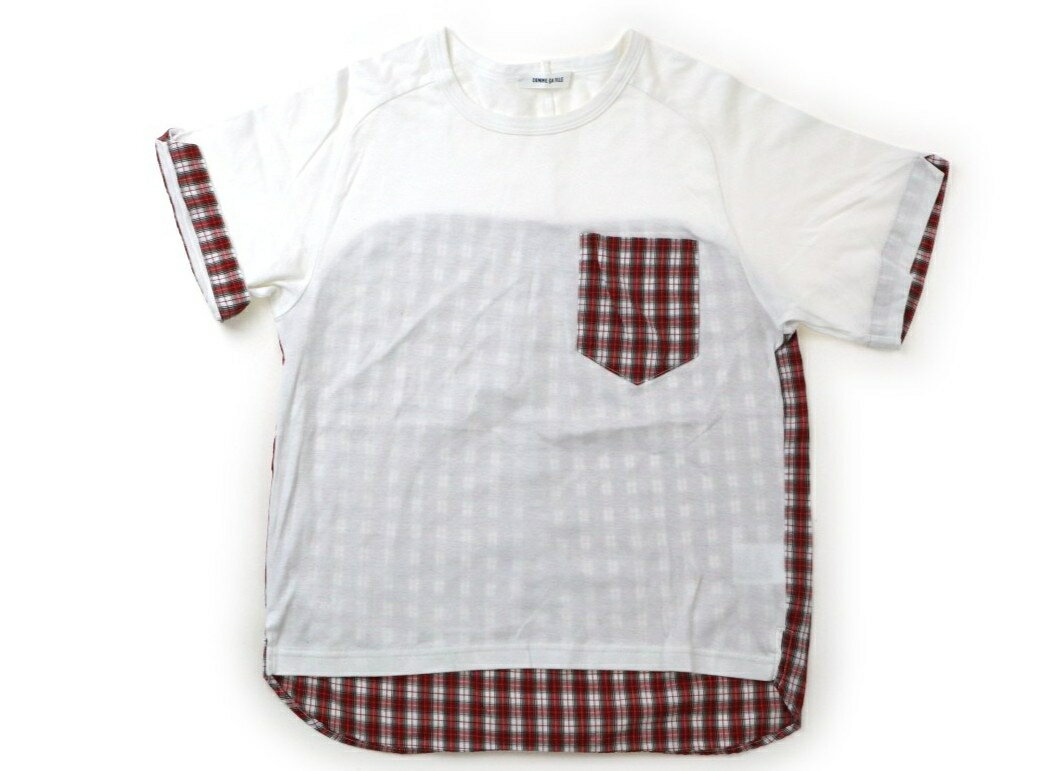 コムサフィユ COMME CA FILLE Tシャツ・カットソー 130 女の子 ホワイト・レッドチェック 子供服 ベビー服 キッズ アウトレット ユーズド 【中古】キッズ・ベビー・マタニティ