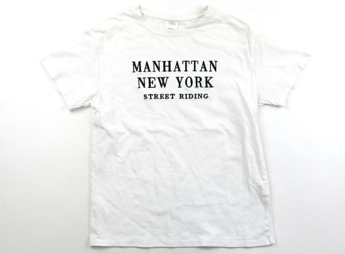 Rakuten - ザラ ZARA Tシャツ・カットソー 150 女の子 白　黒　刺しゅう 子供服 ベビー服 キッズ アウトレット ユーズド 【中古】キッズ・ベビー・マタニティ