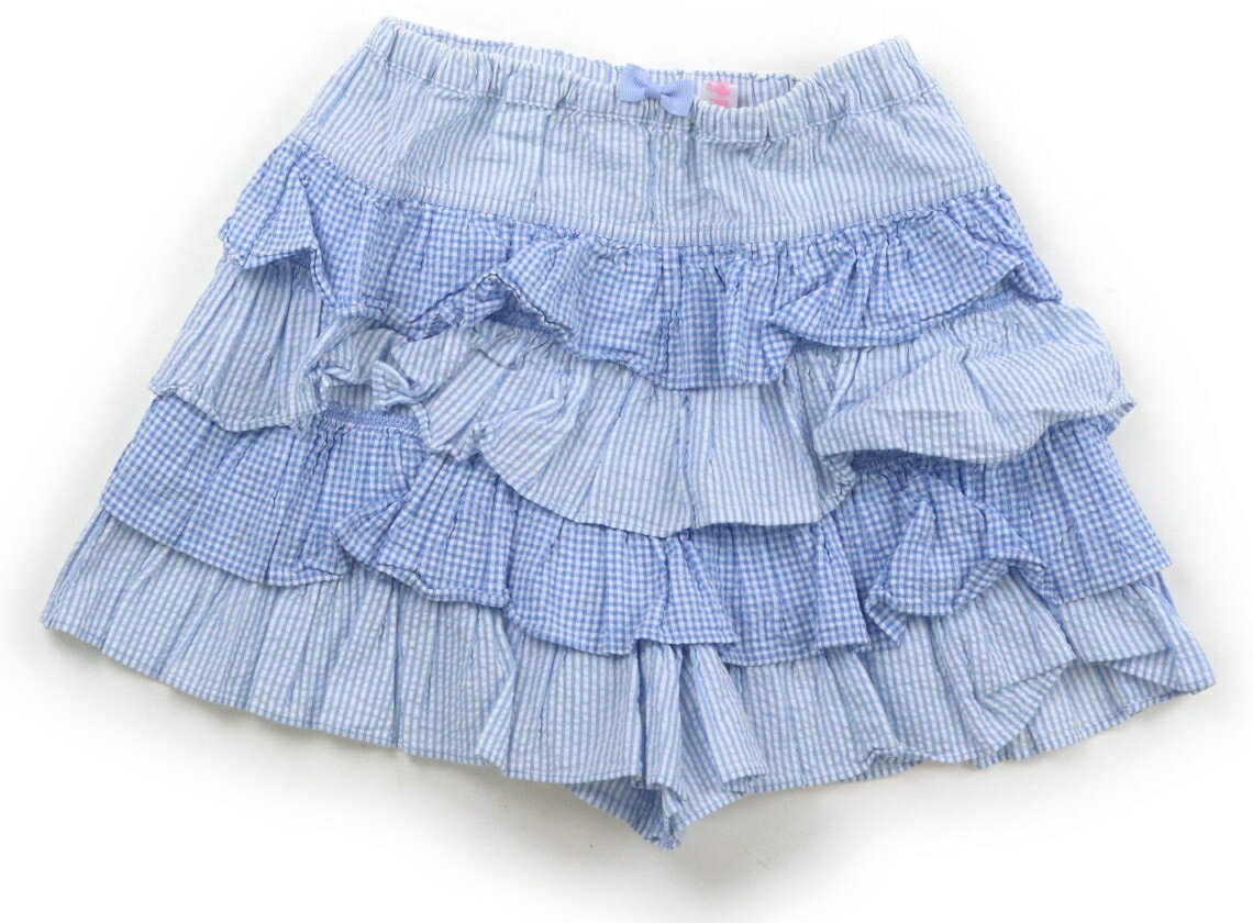 メゾピアノ mezzo piano キュロット 140 女の子 サックス・オフストライプ・ギンガム 子供服 ベビー服 キッズ アウトレット ユーズド 【中古】キッズ・ベビー・マタニティ