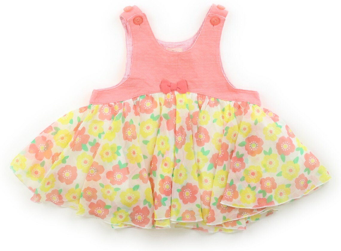 T-Shirts （Short Sleeve） - キッズズー Kids Zoo チュニック 90 女の子 サーモンピンク・イエロー他・お花 子供服 ベビー服 キッズ アウトレット ユーズド 【中古】キッズ・ベビー・マタニティ