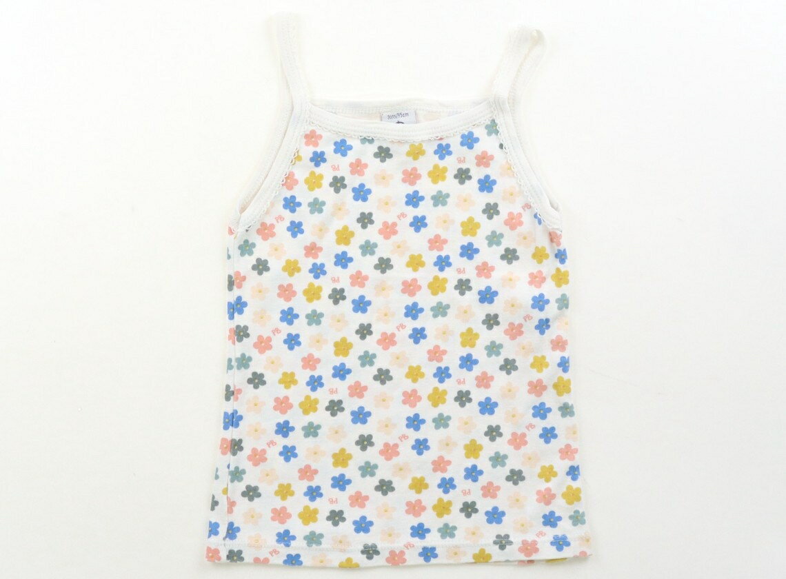 쁘띠 바토 PETIT BATEAU 탱크 탑 캐미솔 95 소녀 흰색 멀티 컬러 꽃 무늬 아이 옷 아기 옷 키즈 아울렛 유즈드 [중고] 키즈 베이비 출산