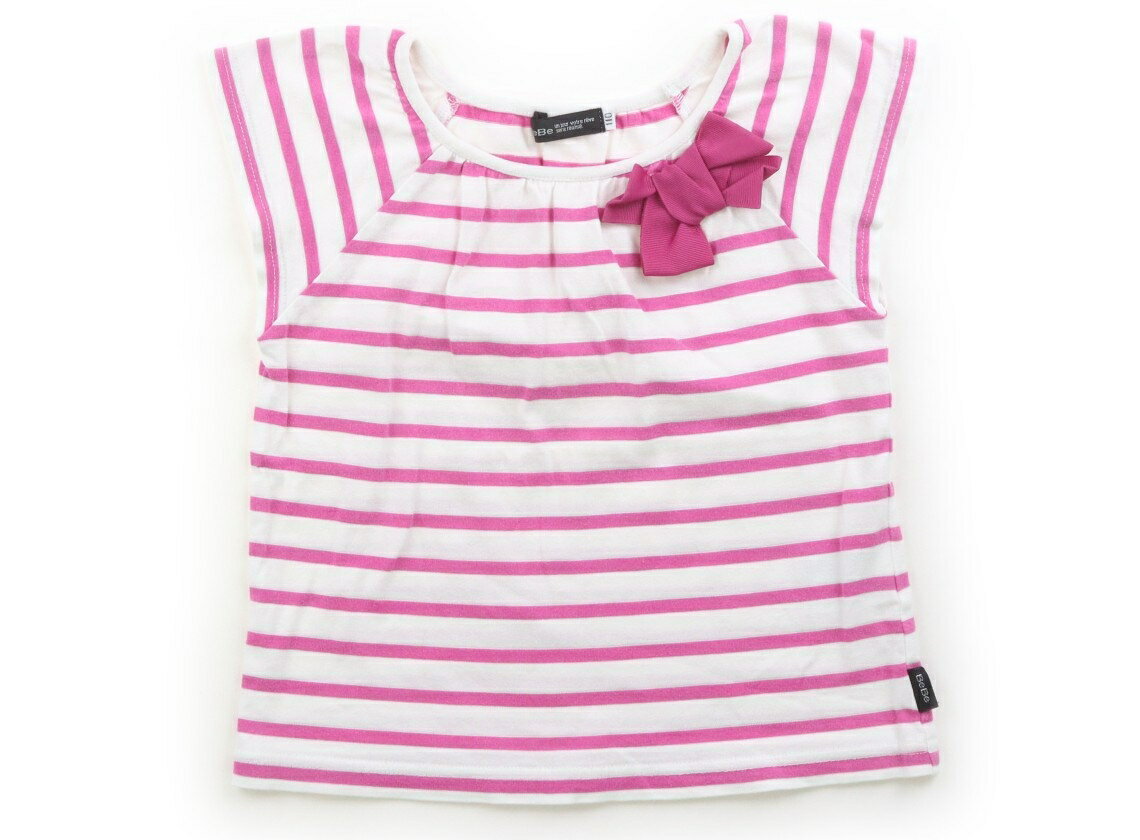 T-Shirts （Short Sleeve） - べべ BeBe Tシャツ・カットソー 110 女の子 白、ピンク 子供服 ベビー服 キッズ アウトレット ユーズド 【中古】キッズ・ベビー・マタニティ