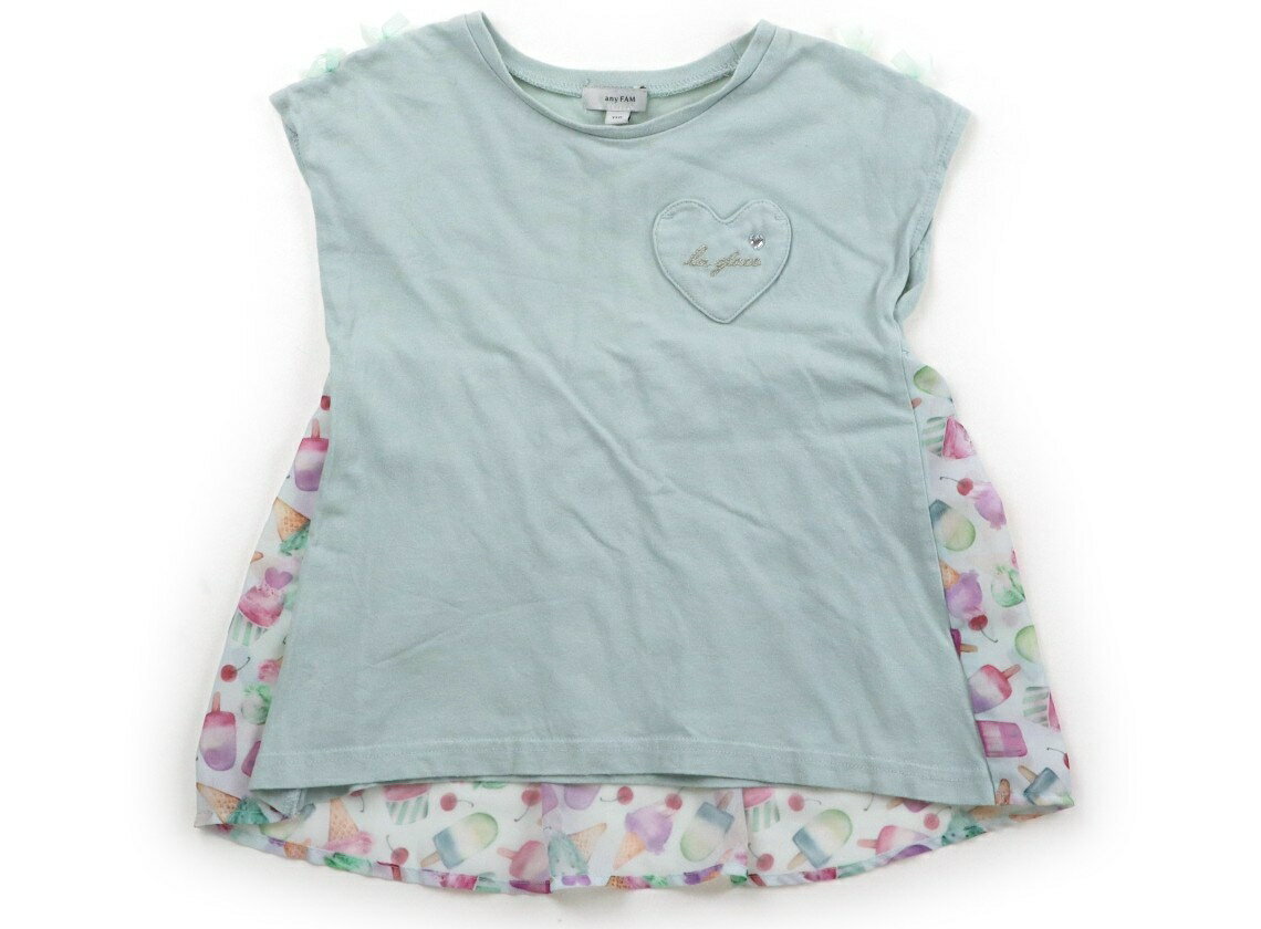 エニィファム anyFAM Tシャツ・カットソー 110 女の子 くすみグリーン・アイス 子供服 ベビー服 キッズ アウトレット ユーズド 【中古】キッズ・ベビー・マタニティ