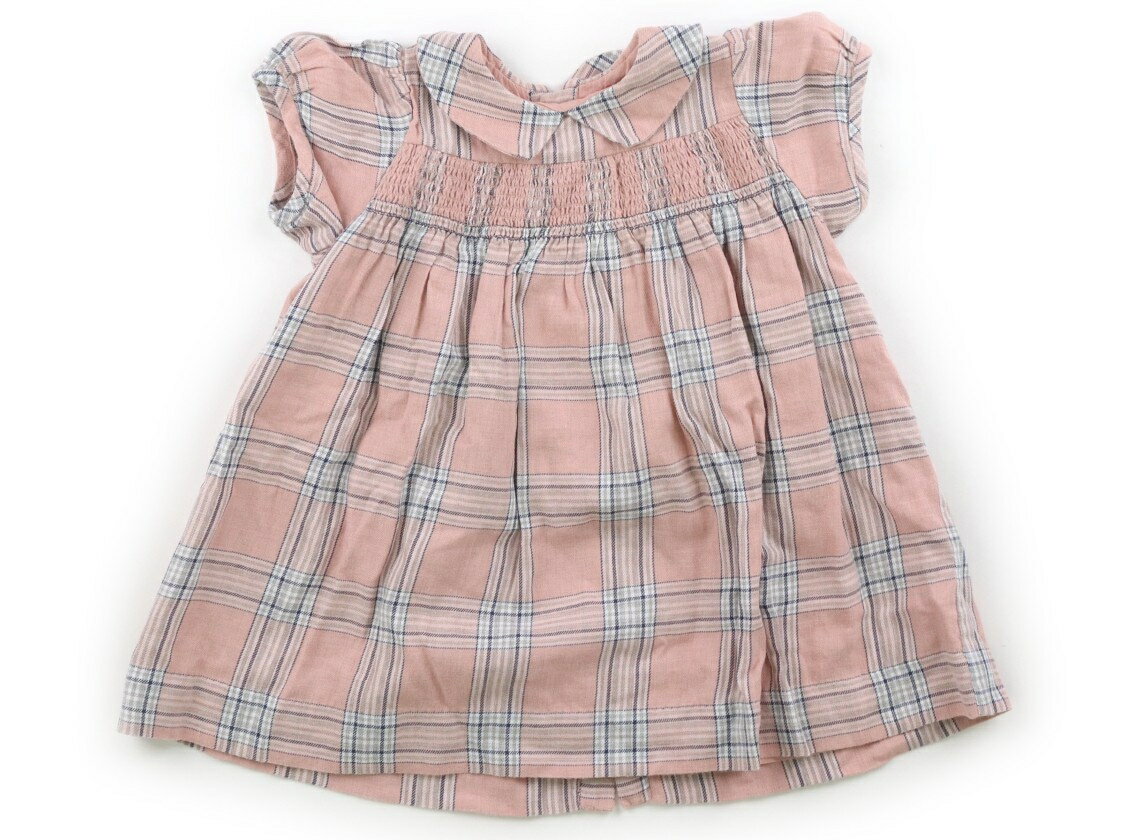 Rakuten - ボンポワン bonpoint ワンピース 80 女の子 ダスティピンク・グレーチェック 子供服 ベビー服 キッズ アウトレット ユーズド 【中古】キッズ・ベビー・マタニティ