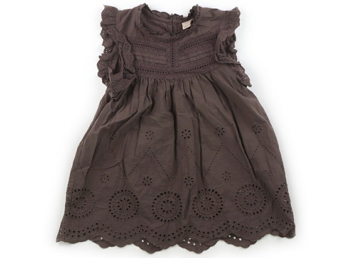 プティマイン petit main ワンピース 130 女の子 チャコールブラウン 子供服 ベビー服 キッズ アウトレット ユーズド 【中古】キッズ・ベビー・マタニティ