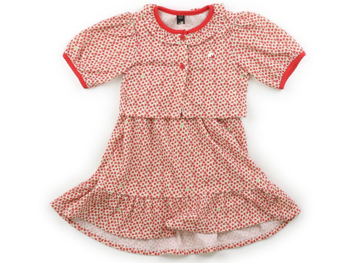 モイモルン moimoln チュニック 100 女の子 ベージュ系・赤・花柄 子供服 ベビー服 キッズ アウトレット ユーズド 【中古】キッズ・ベビー・マタニティ