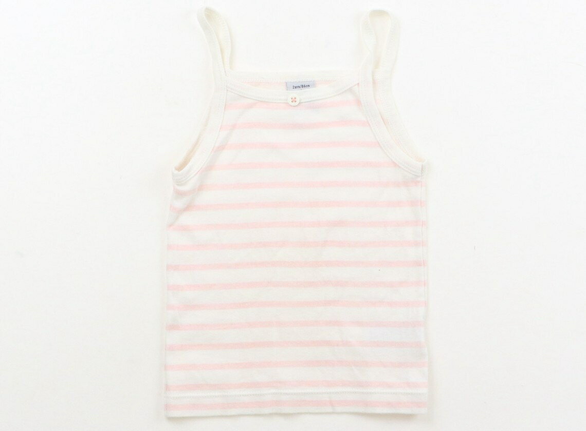쁘띠 바토 PETIT BATEAU 탱크 탑 캐미솔 80 여자 화이트 핑크 테두리 아동복 아기 옷 키즈 아울렛 유즈드 [중고] 키즈 아기 출산