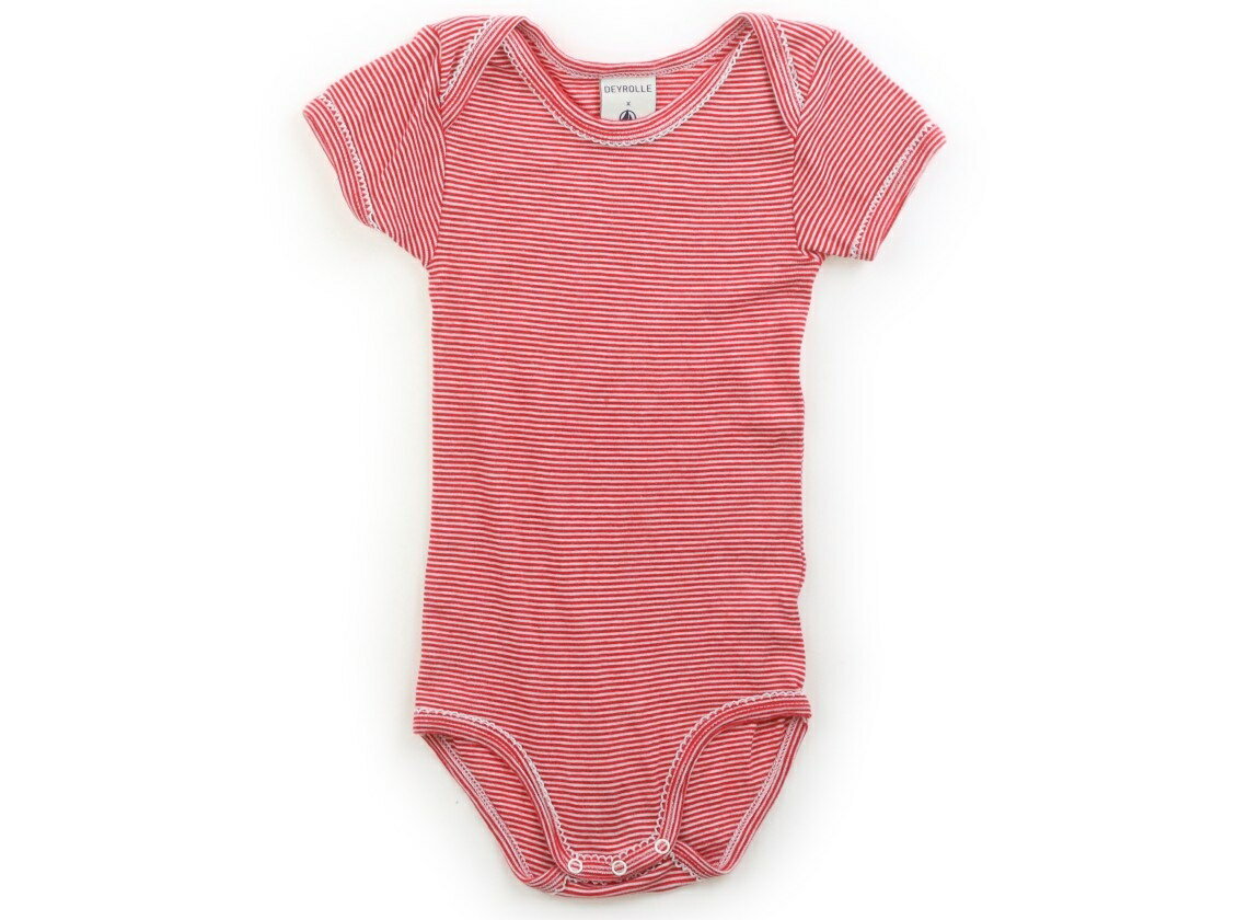 プチバトー PETIT BATEAU ロンパース 80 女の子 レッド・ボーダー 子供服 ベビー服 キッズ アウトレット ユーズド 【中古】キッズ・ベビー・マタニティ