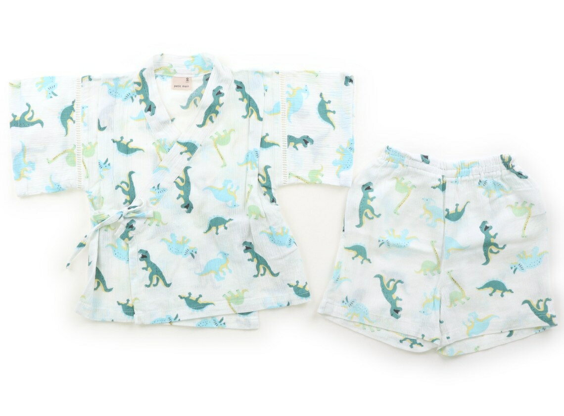 Kimono, Yukata, Accessories - プティマイン petit main 浴衣・甚平・季節のイベント 80 女の子 白地　恐竜柄 子供服 ベビー服 キッズ アウトレット ユーズド 【中古】キッズ・ベビー・マタニティ