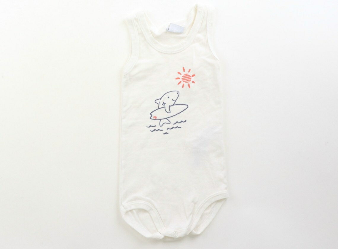 プチバトー PETIT BATEAU ロンパース 70 男の子 きなり地　イルカ柄 子供服 ベビー服 キッズ アウトレット ユーズド 【中古】キッズ・ベビー・マタニティ