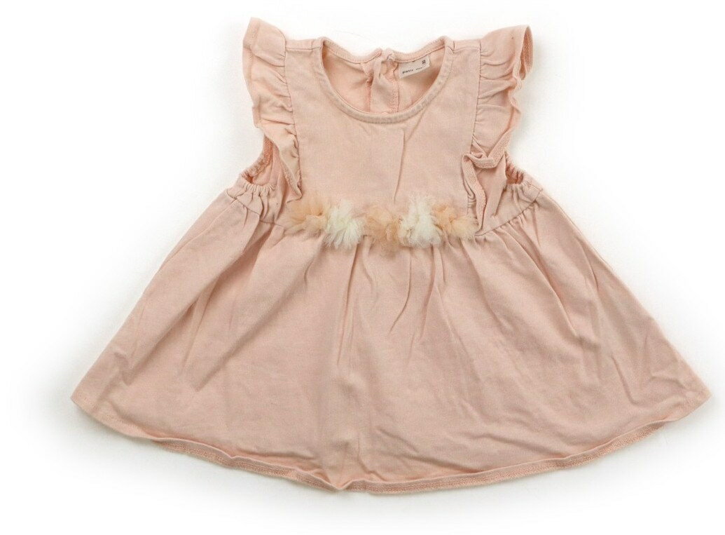 プティマイン petit main チュニック 80 女の子 ピンク、チュール花 子供服 ベビー服 キッズ アウトレット ユーズド 【中古】キッズ・ベビー・マタニティ