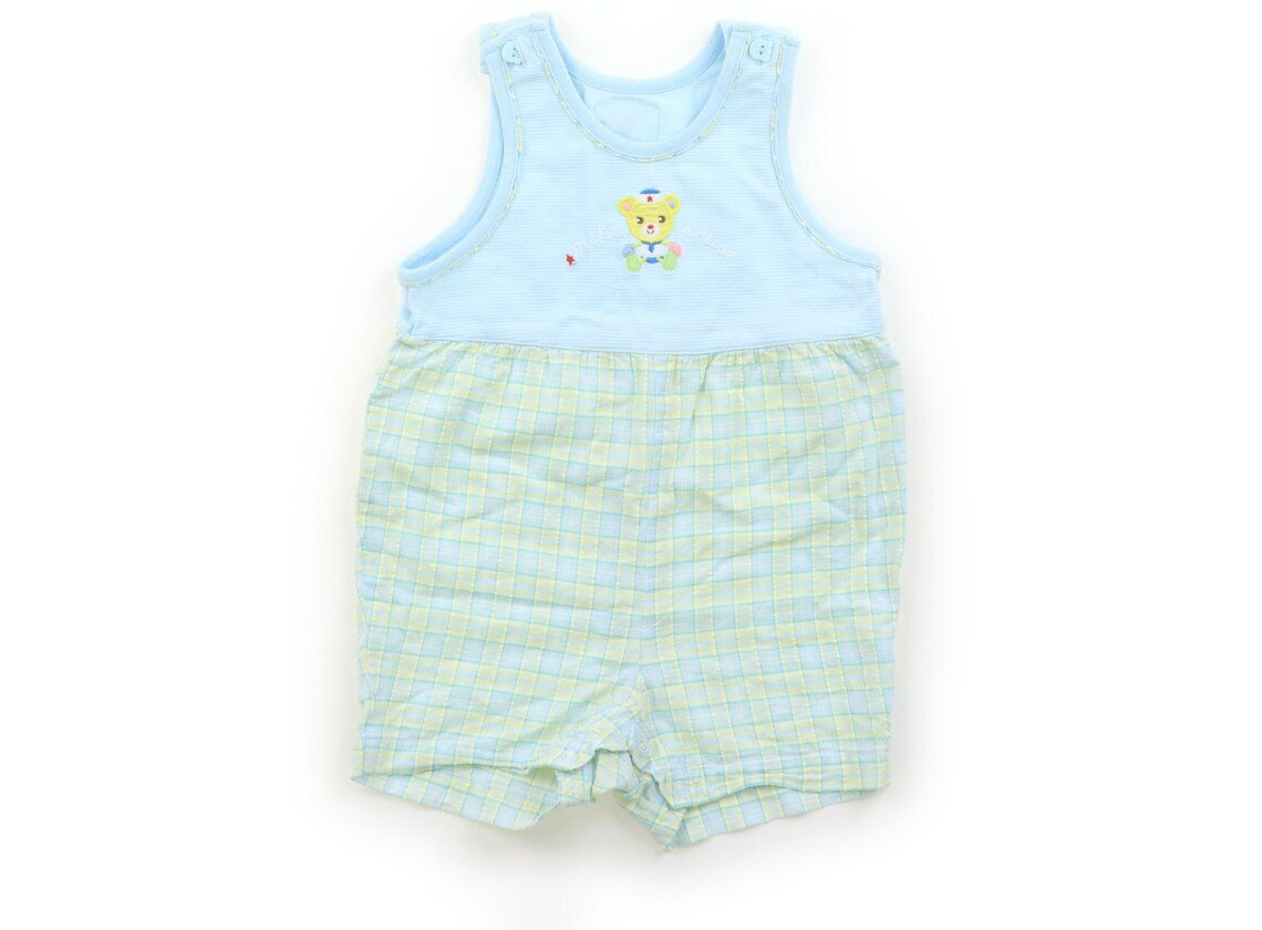 ミキハウス miki HOUSE カバーオール 80 女の子 ミントブルー　黄色　グリーン 子供服 ベビー服 キッズ アウトレット ユーズド 【中古】キッズ・ベビー・マタニティ