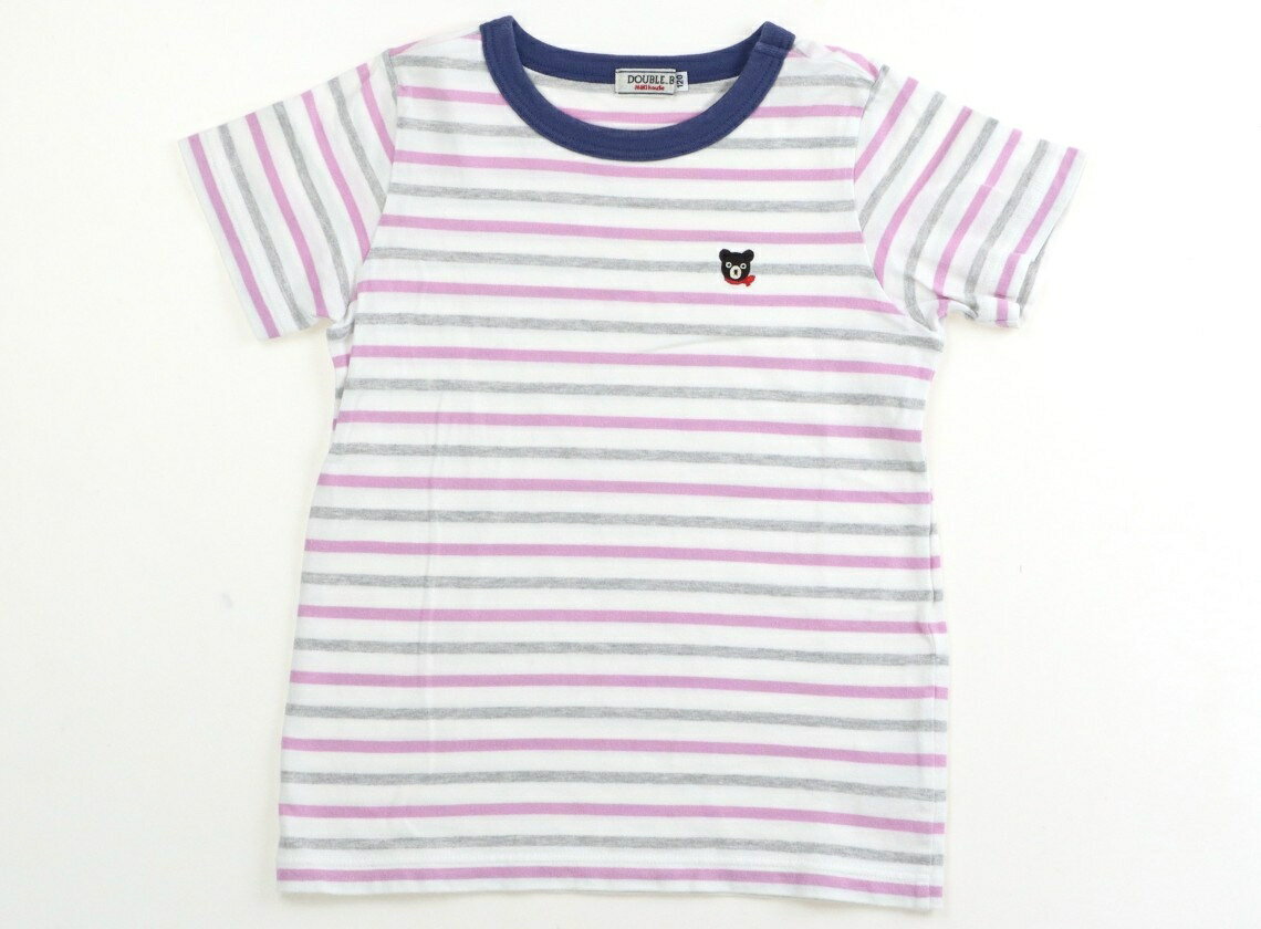 T-Shirts （Short Sleeve） - ダブルB Double B Tシャツ・カットソー 120 女の子 紺、グレー、ピンク、ボーダー 子供服 ベビー服 キッズ アウトレット ユーズド 【中古】キッズ・ベビー・マタニティ