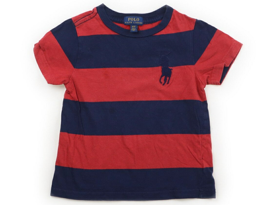 ポロラルフローレン POLO RALPH LAUREN Tシャツ・カットソー 100 男の子 赤・ネイビー・ボーダー 子供服 ベビー服 キッズ アウトレット ユーズド 【中古】キッズ・ベビー・マタニティ