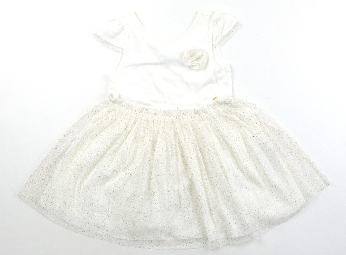 プチバトー PETIT BATEAU ワンピース 110 女の子 白、ゴールド 子供服 ベビー服 キッズ アウトレット ユーズド 【中古】キッズ・ベビー・マタニティ