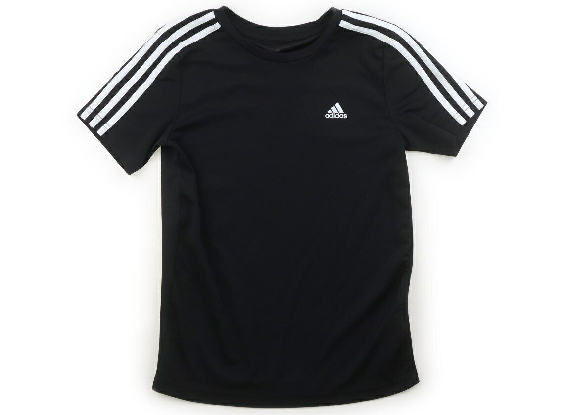 アディダス Adidas Tシャツ・カットソー 150 男の子 黒　白 子供服 ベビー服 キッズ アウトレット ユーズド 【中古】キッズ・ベビー・マタニティ