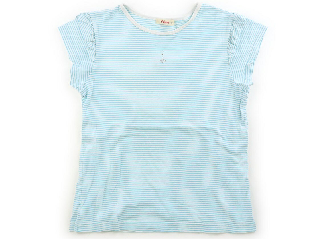 ファミリア familiar Tシャツ・カットソー 160 女の子 白・水色・ボーダー 子供服 ベビー服 キッズ アウトレット ユーズド 【中古】キッズ・ベビー・マタニティ